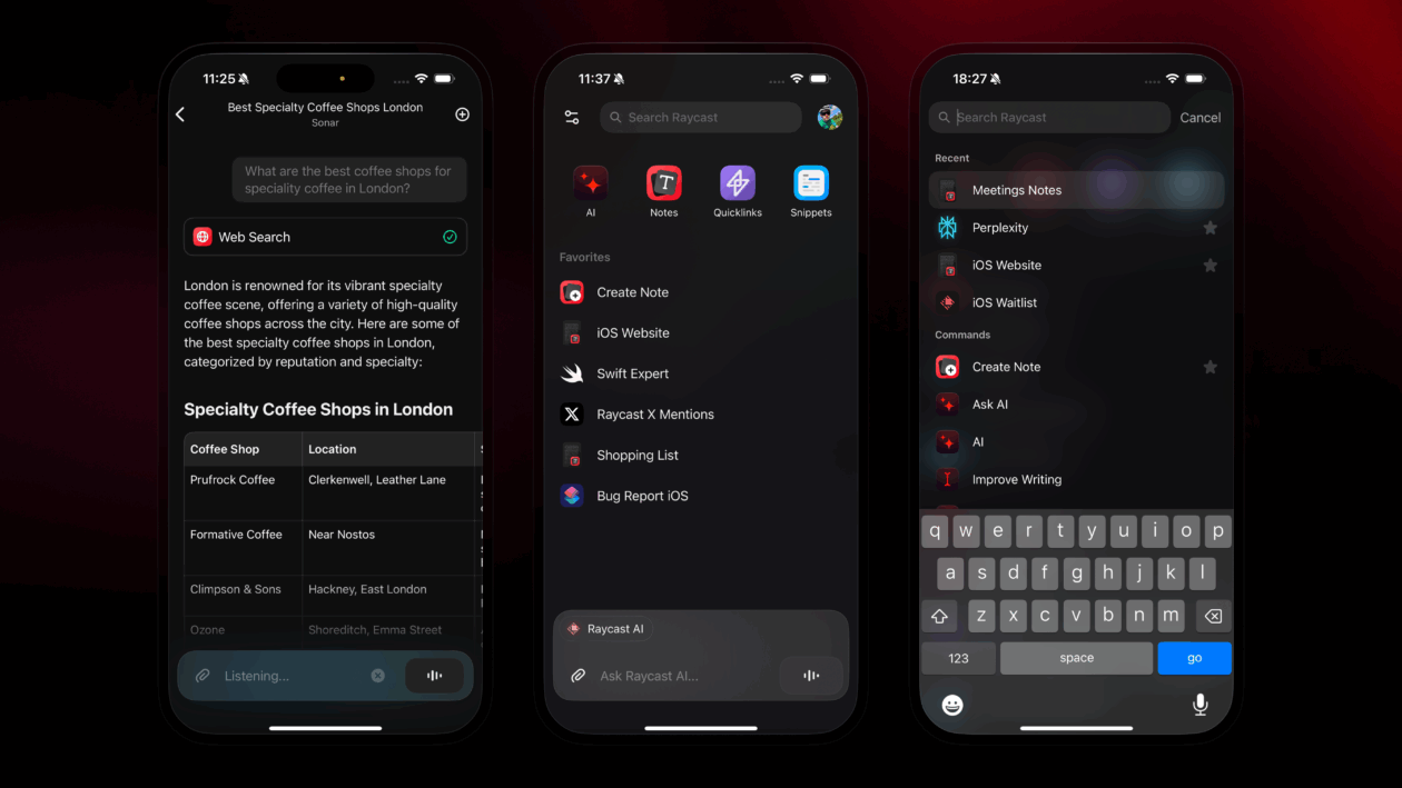 Raycast chega ao iOS com foco em IA e anotações sincronizadas