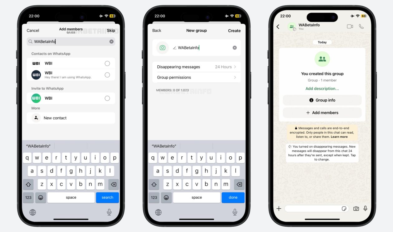 WhatsApp testa criação de grupos sem participantes e atalhos para status
