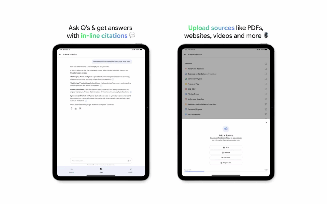 Aplicativo do NotebookLM para iPhone e iPad será lançado em 20 de maio