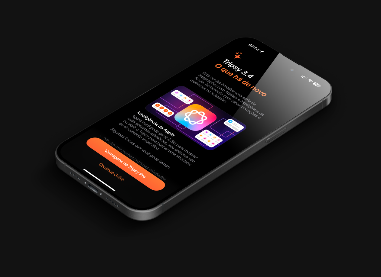Tripsy lança update com automações, atalhos e Apple Intelligence