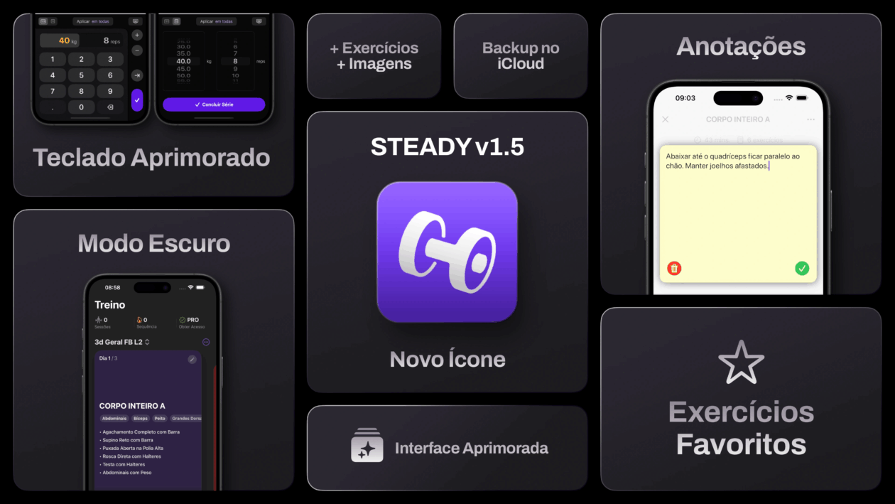 App Steady é atualizado com novas funções para customização de treinos