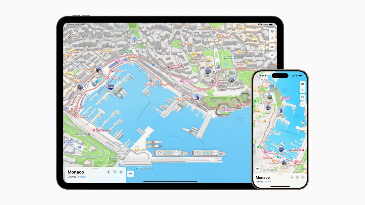 Mapas da Apple ganham visão detalhada de Mônaco para o GP de Fórmula 1