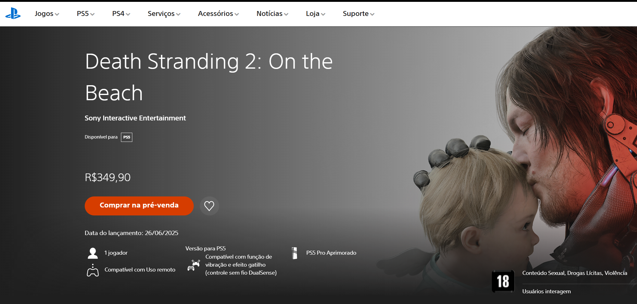 SUBIU! Death Stranding 2 é mais um a custar R$ 400