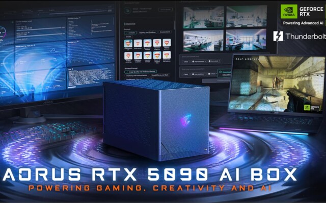 Gigabyte lança AORUS RTX 5090 AI BOX com Thunderbolt 5 para IA e games pesados